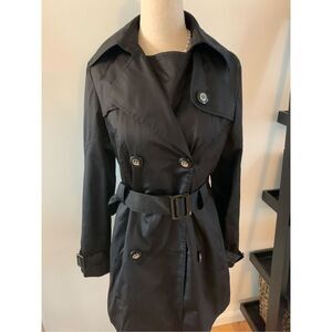 White House black market black trenchcoat, size small